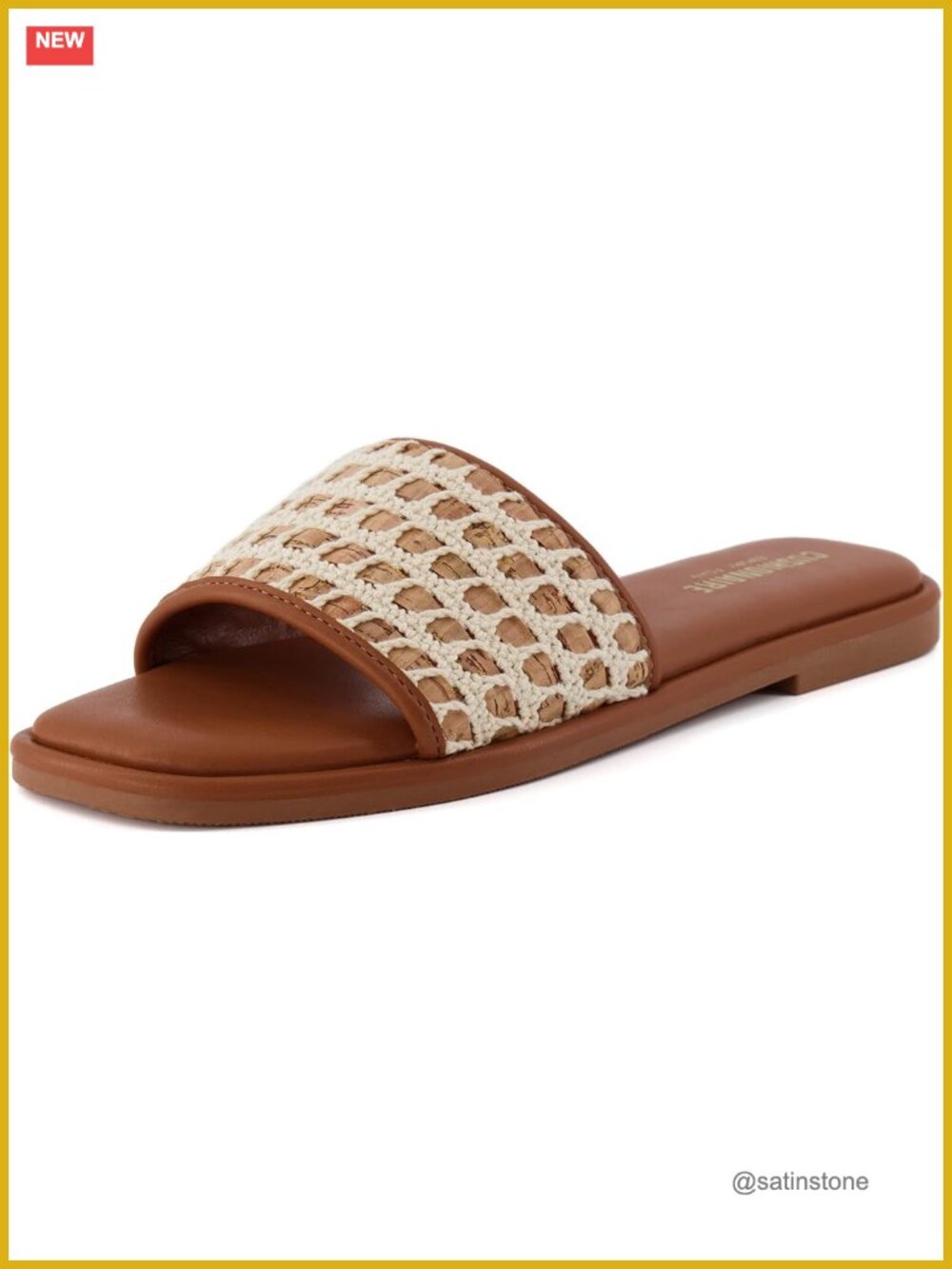 Crochet Cork Slide Sandals with Memory Foam, Wide Width Available